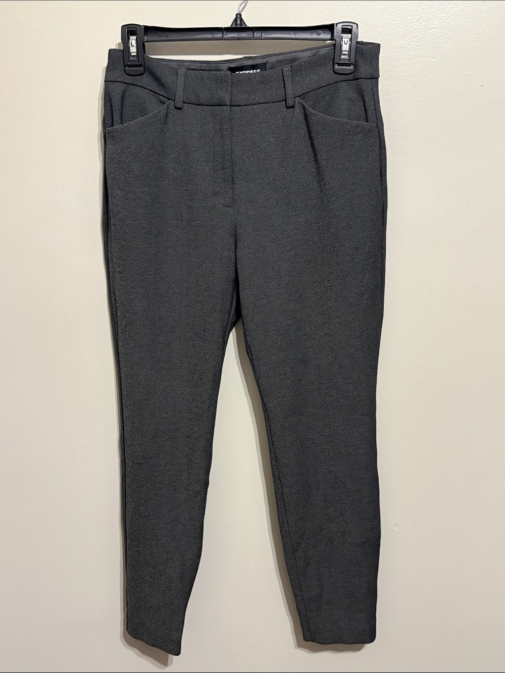 Express Charcoal Skinny Dress Pants - Black/Gray